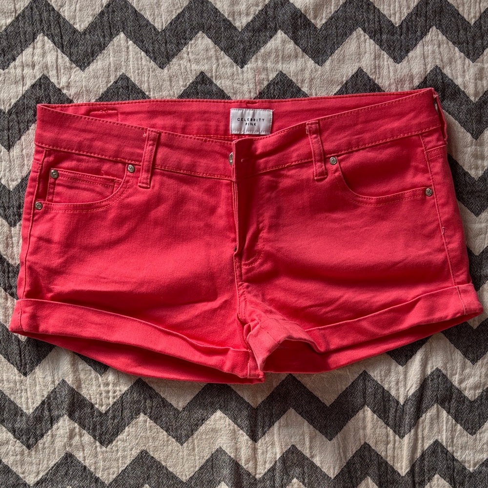 Celebrity Pink Women's salmon pink  Denim Shorts 11 / 30 (C5526)
